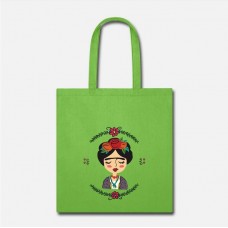 Frida Khalo Lime Green Tote Bag